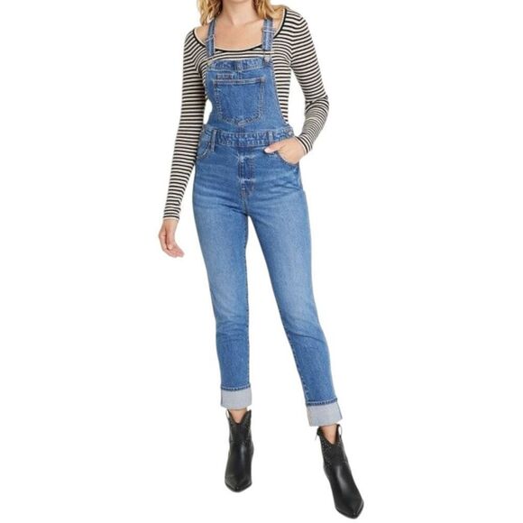 NEW Universal Thread Women’s Medium Wash Denim Overalls 16 - Picture 1 of 9